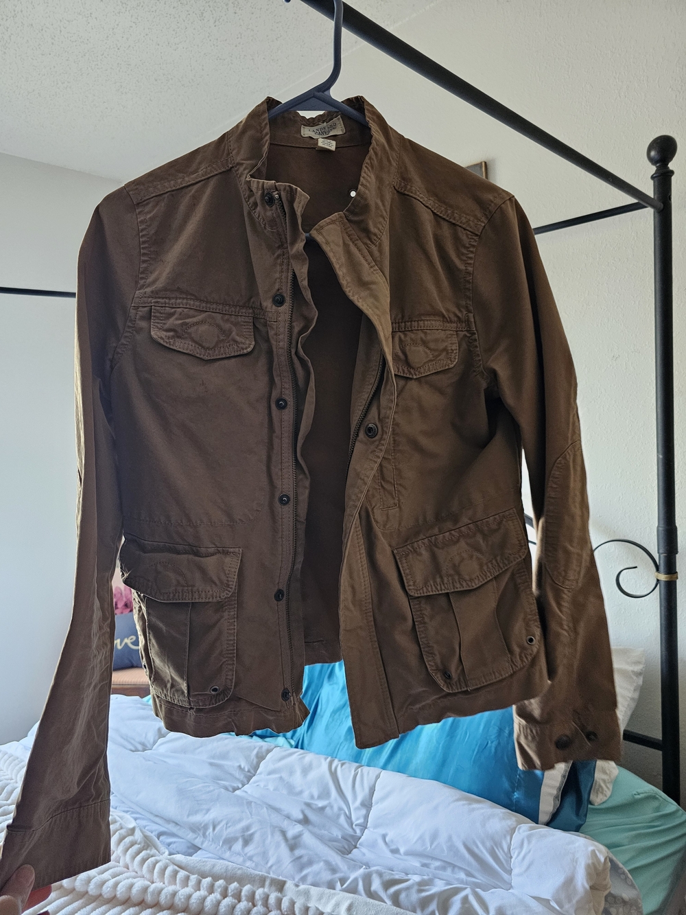 Women's Land's End Brown Casual Canvas Jacket